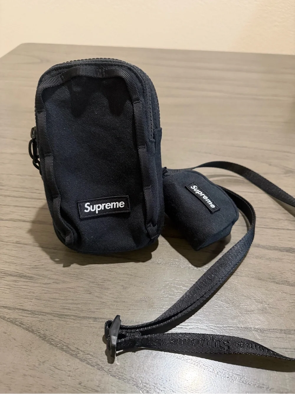 SUPREME Black Crossbody Bag w/ Mini Pouch